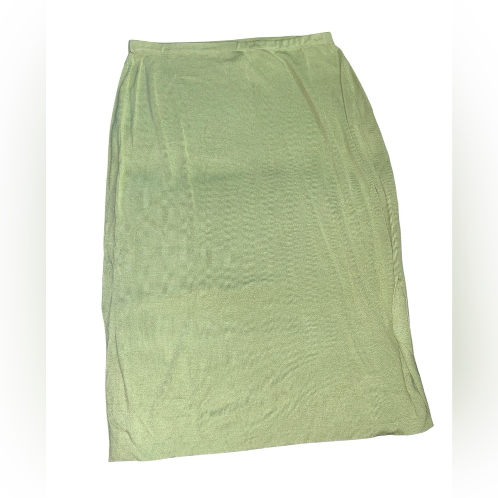 Diane Von Furstenberg Light Green Draped Knit Dress Shirt Combo - Picture 4 of 8